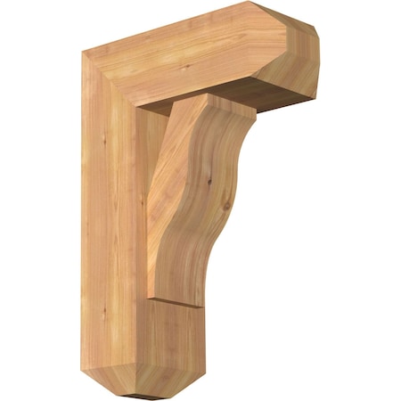 Ekena Millwork Funston Craftsman Smooth Bracket w/ Offset Brace, Western Red Cedar, 7 1/2"W x 18"D x 26"H BKT0806X18X26FST04SWR